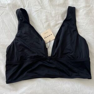 We Are We Wear Longline Black Bikini top, xxl